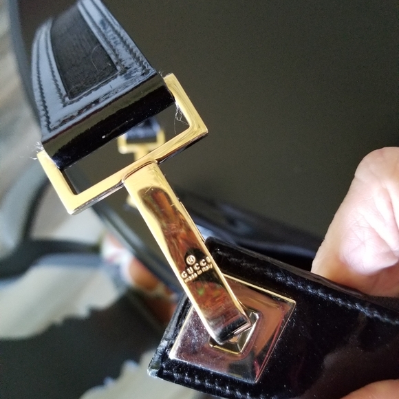 Gucci GG Monogram Patent Leather Shoulder Bag - Picture 14 of 17